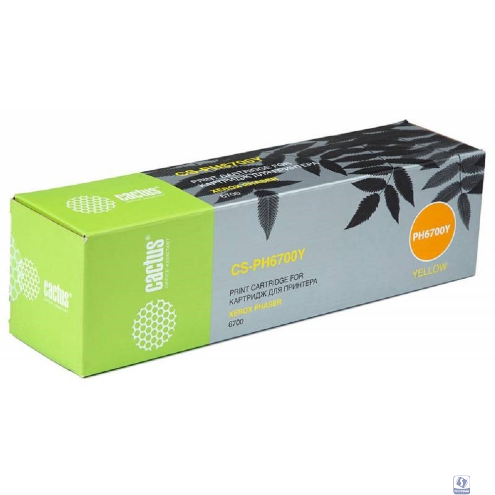 CACTUS 106R01525 Тонер Картридж Cactus CS-PH6700Y (106R01525) CS-PH6700Y желтый для Phaser 6700 (12000стр.)
