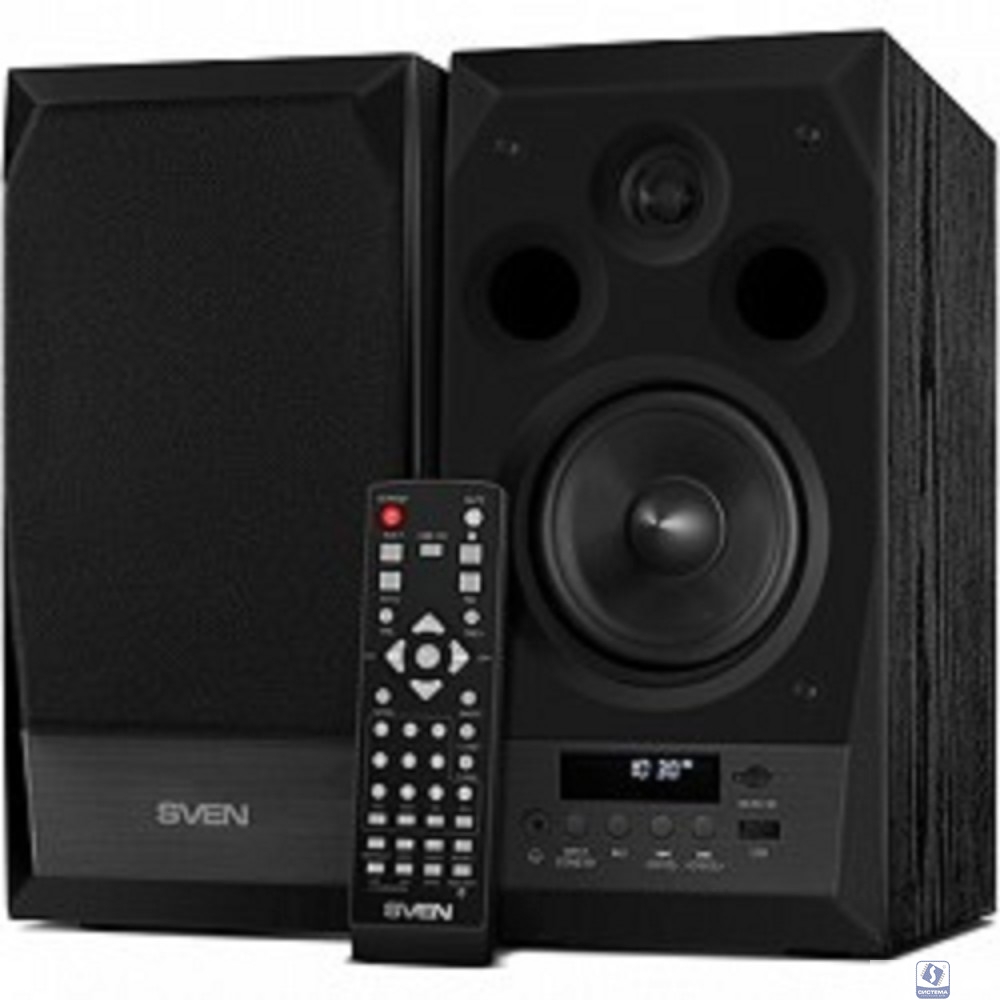 SVEN АС MC-10, чёрный (50 Вт, FM-тюнер, USB/microSD, дисплей, ПДУ, Bluetooth)
