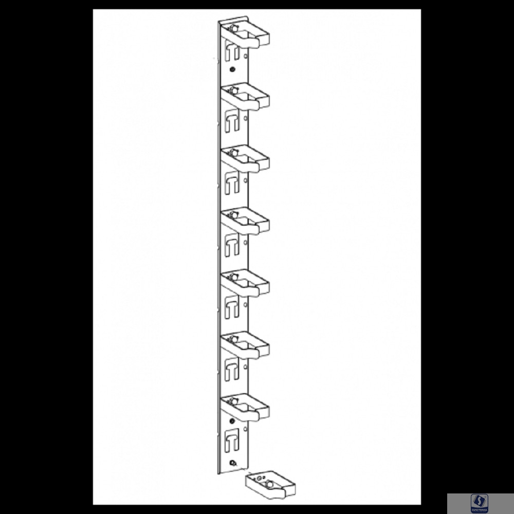 ЦМО Вертикальный кабельный органайзер с окнами, 8 колец (ВКО-О-8.82-9005)