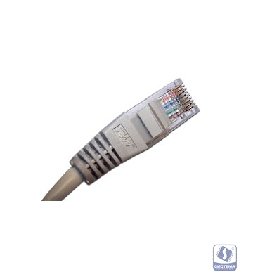 Патч-корд TWT UTP кат.5e, с заливными колпачками, 2.0 м, серый