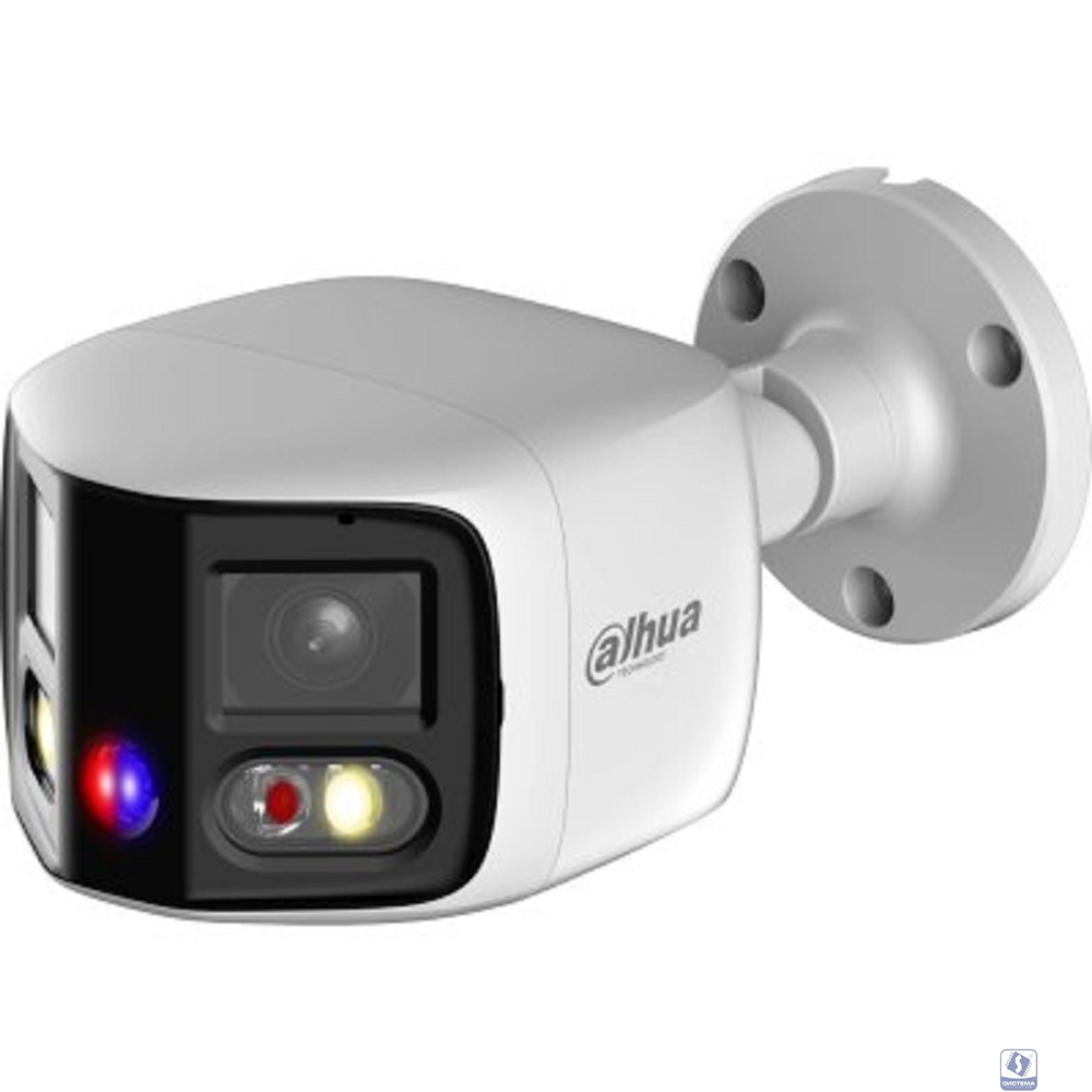 DAHUA DH-IPC-PFW3849SP-A180-E2-AS-PV-0280B Уличная цилиндрическая IP-видеокамера DUO с ИИ и активным сдерживанием 2x 4Мп, 1/2.7” CMOS, моторизованный объектив 2.8мм, видеоаналитика, ИК 25м, LED 25м