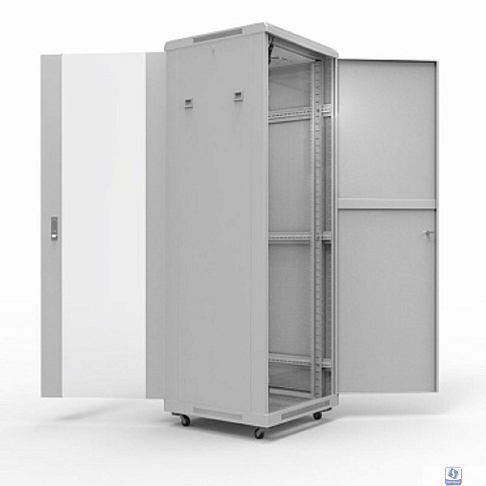 Rexant (04-2315) Шкаф напольный 19" серии Standart 22U 600х1000 мм, передняя дверь стекло, задняя дверь металл, RAL 7035 (состоит из 3 частей)