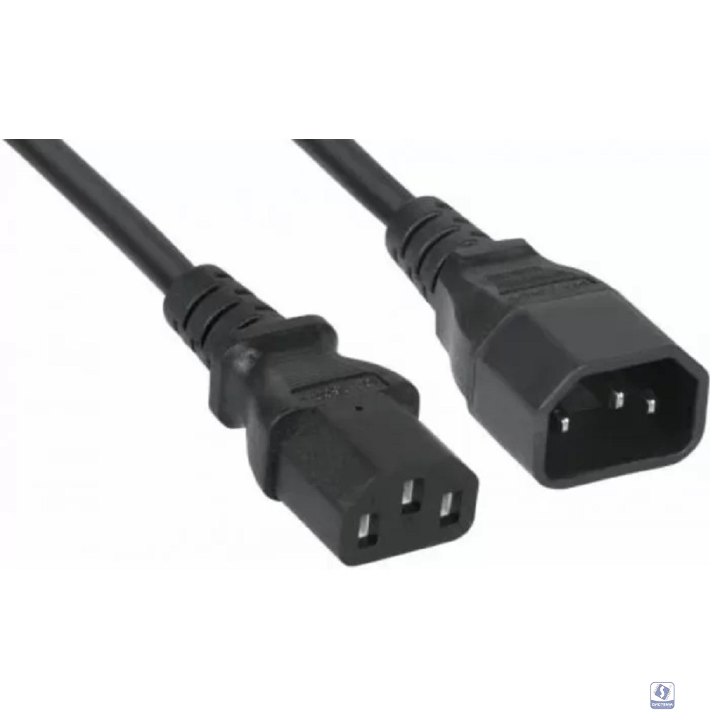 Filum  Кабель питания FL-PC-C13/C14-C3-3.0-BK ПВС-АП 3x1.5 С13 - C14, 220/250В, 10А, чёрный, 3м (974707)