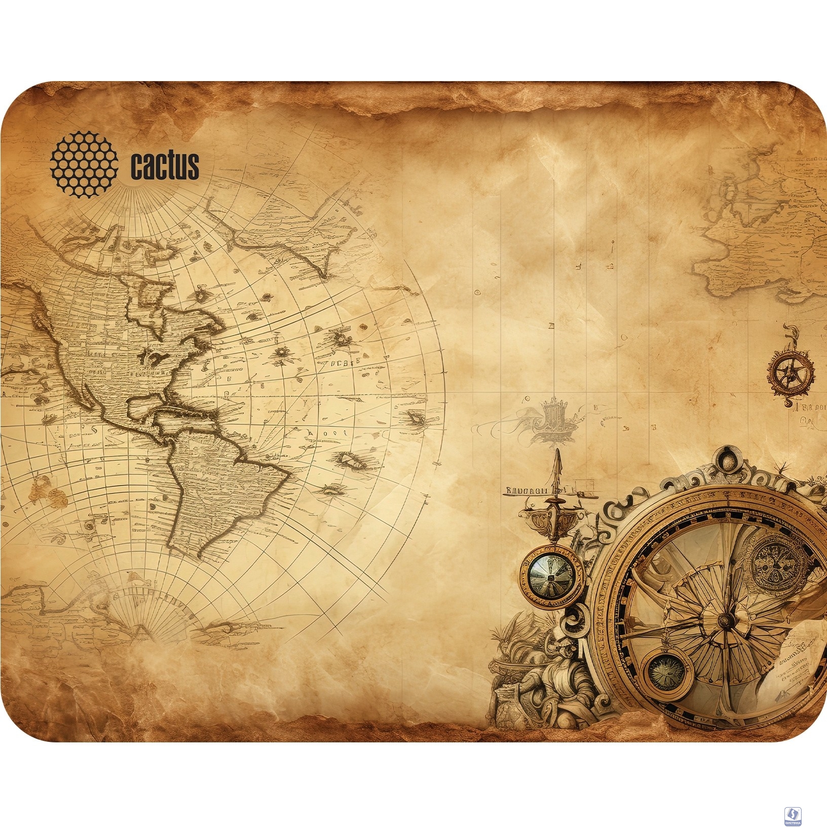 Коврик для мыши Cactus Vintage map 250x200x3мм (CS-MP-D10S)