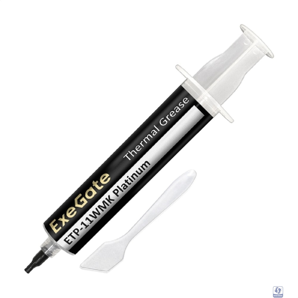 Exegate EX293373RUS Термопаста ExeGate ETP-11WMK Platinum (11 Вт/(м•К), 30г, шприц с лопаткой)