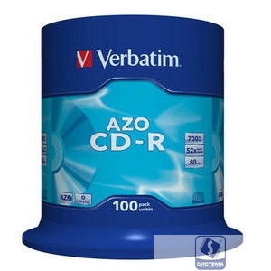 Verbatim Диски CD-R 700Mb 52x Cake Box (100шт) (43430)