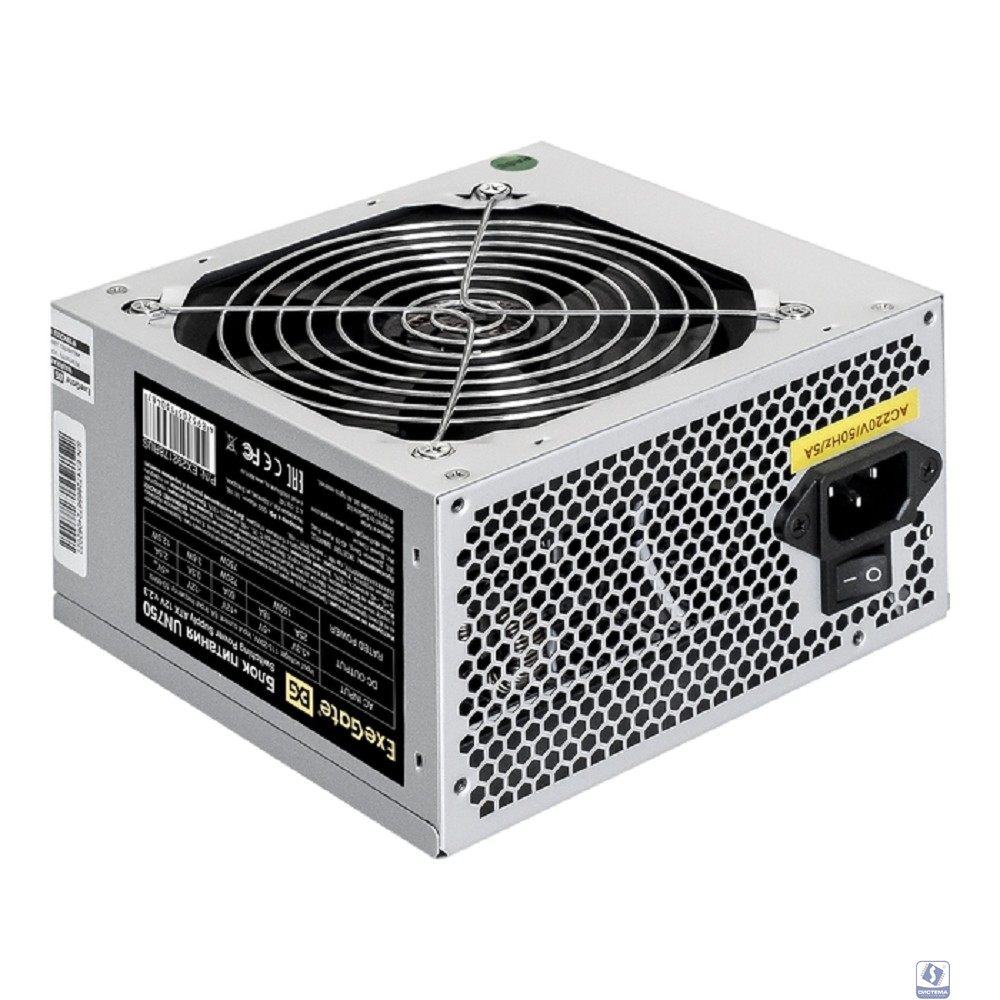 Exegate EX292178RUS Блок питания 750W ExeGate UN750 (ATX, 12cm fan, 24pin, 4pin, PCIe, 3xSATA, 2xIDE, FDD)