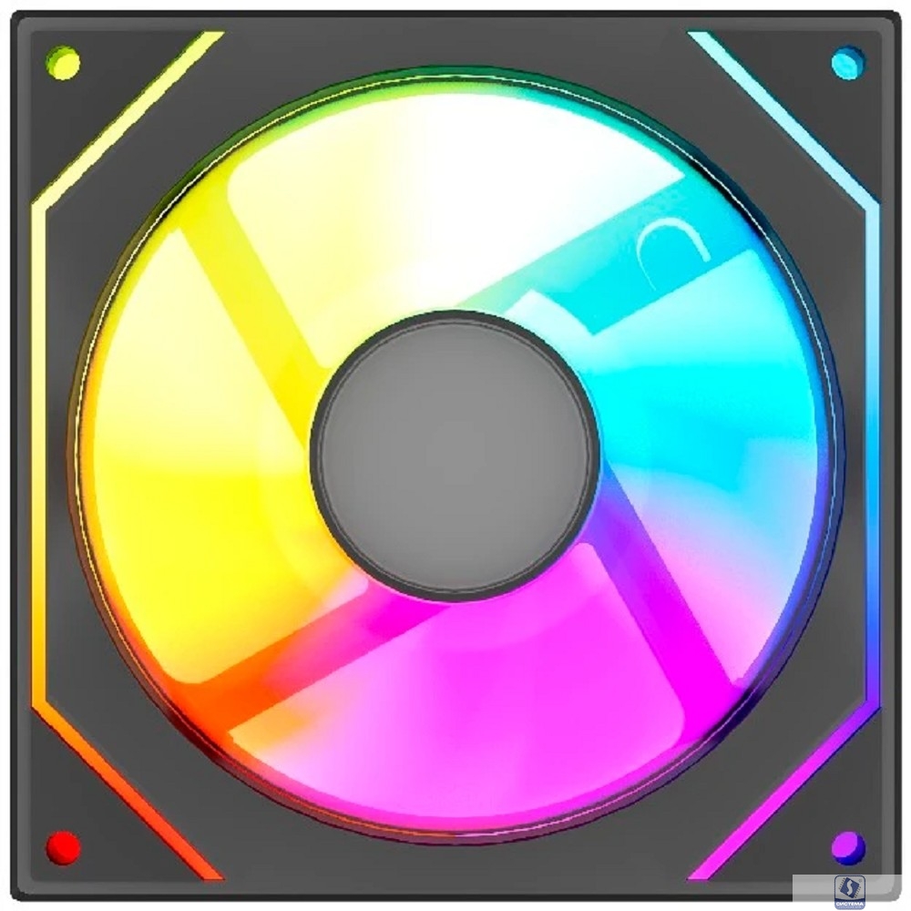 Powercase Вентилятор (M52-12 ARGB) Black 120x120x25mm (PWM, 100шт./кор, 4pin PWM (M+F)+ 3pin ARGB (M+F), 600-1800±10% об/мин) Bulk