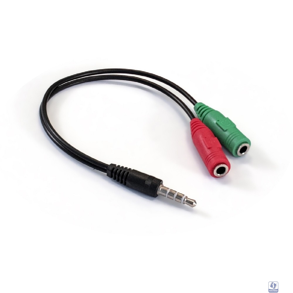 Exegate EX284944RUS Кабель аудио ExeGate ExeGate EX-CCA-417-0.2 (3.5mm Jack M 4pin/3.5mm Jack F Stereo+ 3.5mm Jack F микрофон, 0,2м)