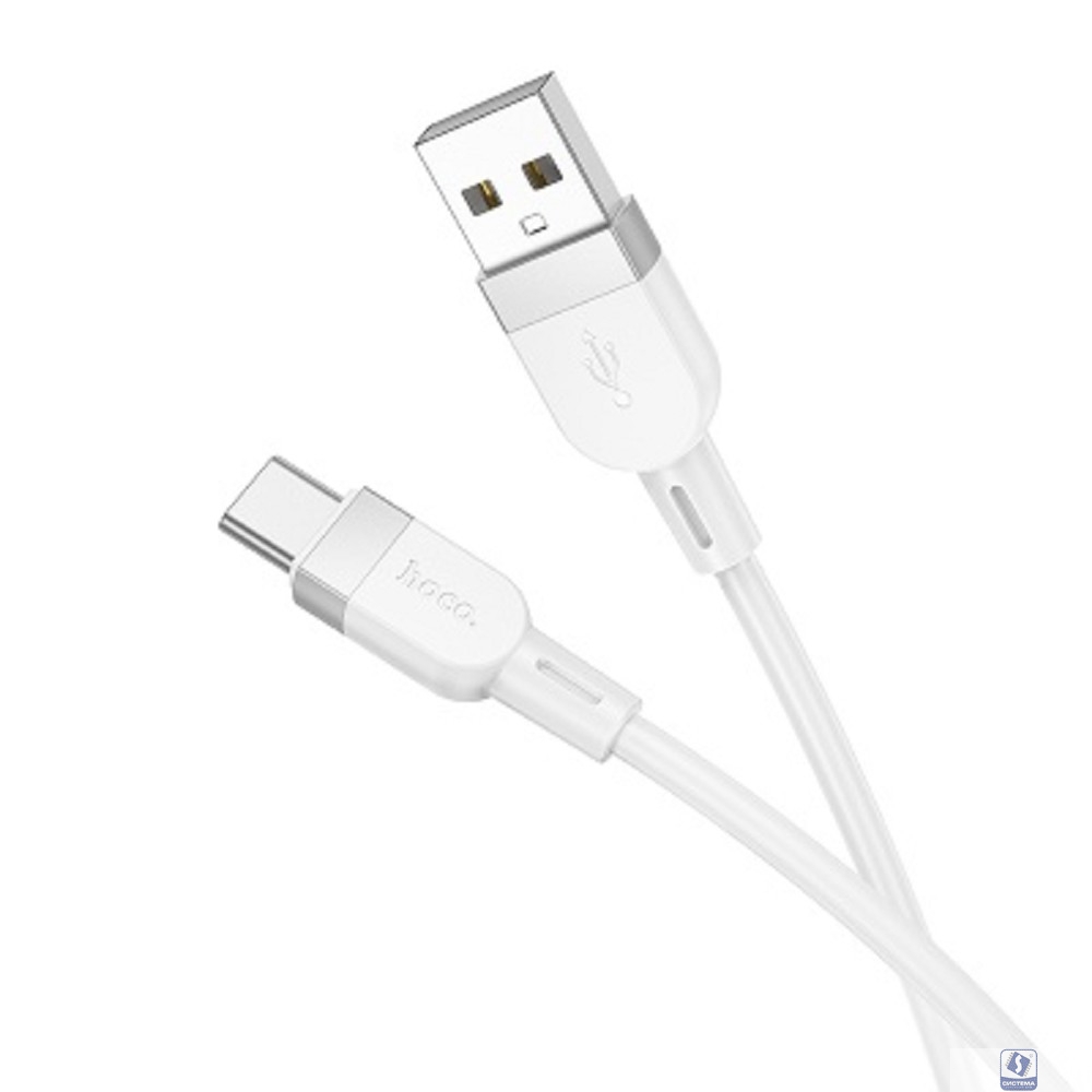 HOCO X109/ USB кабель Type-C/ 1m/ 3A/ Силикон/ White