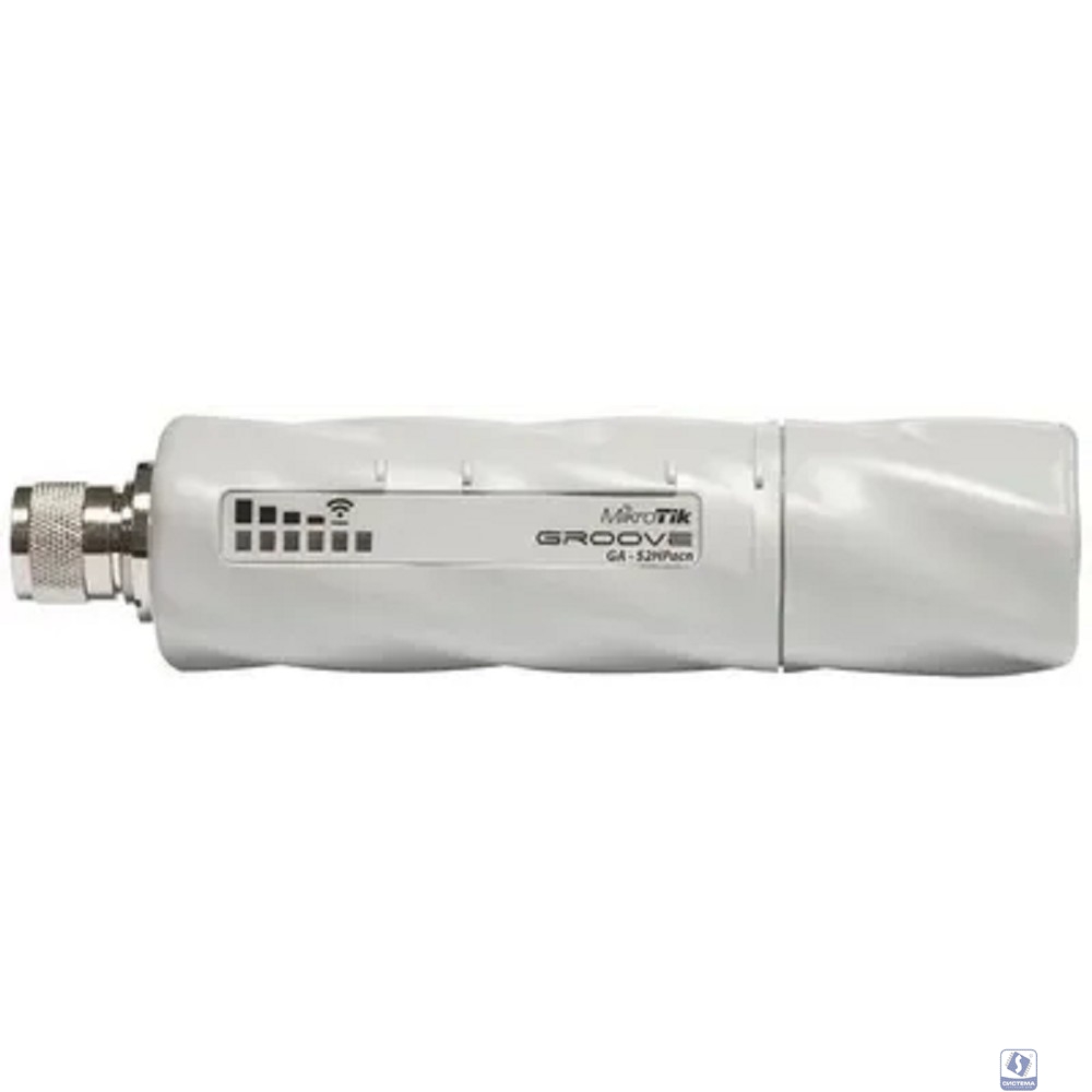 MikroTik RBGrooveGA-52HPacn Беспроводная точка доступа, 2.4/5 ГГц 802.11ac Groove 52 ac with 720MHz CPU, 64MB RAM, 1 x Gigabit LAN, 1 x built-in high power 2.4/5GHz 802.11a/b/g/n/ac