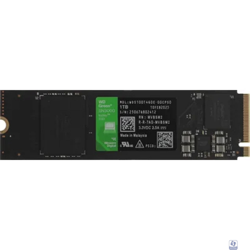 WD SSD 1Tb Green SN3000, 2280, M.2, NVMe (WDS100T4G0E)