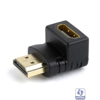 Cablexpert Переходник HDMI-HDMI 19F/19M, угловой  соединитель 90 градусов, золотые разъемы (A-HDMI90-FML)