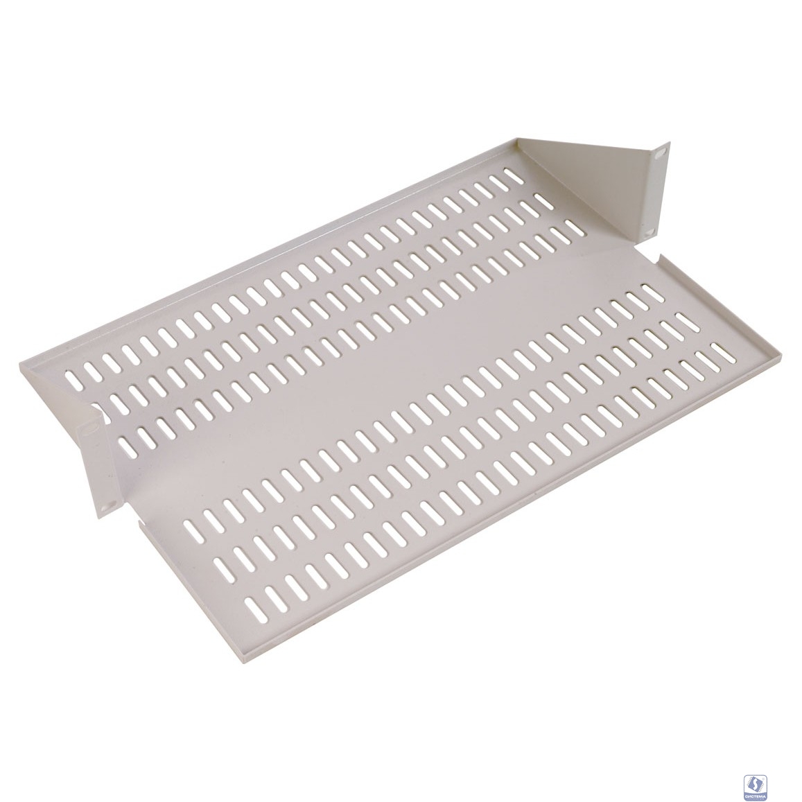 ЦМО Полка для стойки усиленная под аккумулятор с центральным креплением, глубина 400 мм, цвет черный МС-40/2-АК-9005