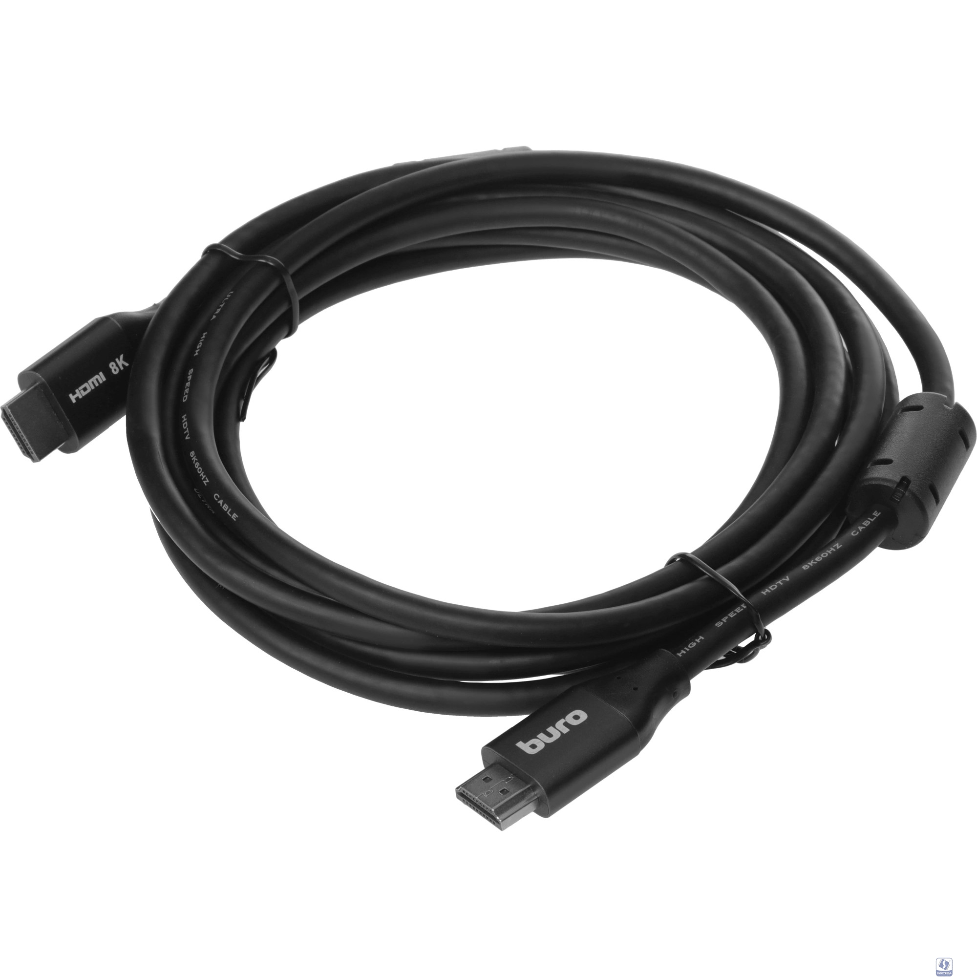 Кабель интерфейсный Buro BHP-HDMI-2.1-3G HDMI (m) - HDMI (m) , ver 2.1, 3м, GOLD, ф/фильтр, черный (1478845)