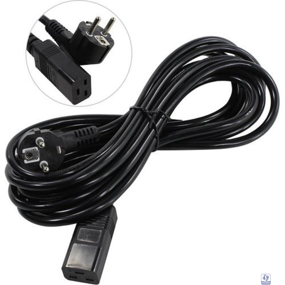 Exegate EP280671RUS Кабель питания ExeGate Power PC19-5P (Евровилка Schuko->С19) VDE-250V-3*1.5mm2, медь, черный, 16А, 5м.