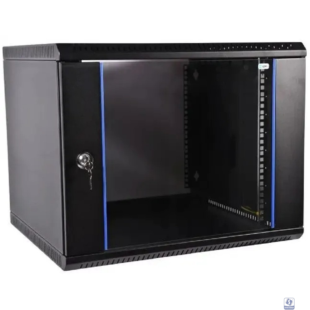 ЦМО Шкаф телекоммуникационный настенный разборный 12U (600х520) дверь стекло,цвет черный (ШРН-Э-12.500-9005) (1 коробка)