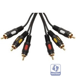 Rexant (17-0212) Шнур 3RCA Plug - 3RCA Plug  1.5М  (GOLD)