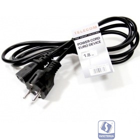 Telecom Кабель (TE021-CU0.75-1.8M) компьютер - розетка 220V (EURO) 1.8м, 3G0 7.5mm медь 