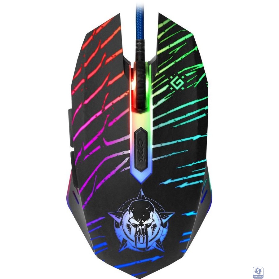 Проводная игровая мышь Defender Dark Agent GM-590L 6 кнопок,12800dpi [52590]