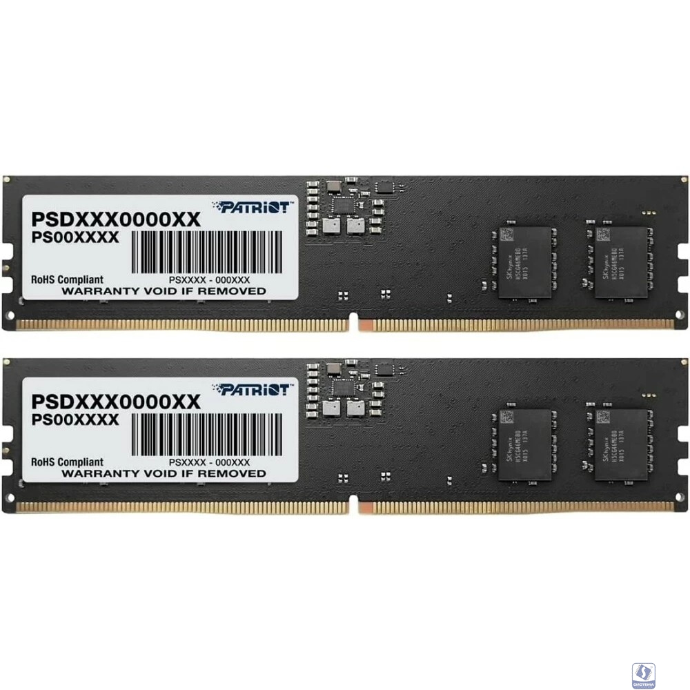 Patriot DDR5 DIMM 16GB 2x8Gb 4800MHz Patriot PSD516G4800K Signature RTL PC5-38400 CL40 DIMM ECC 288-pin 1.1В