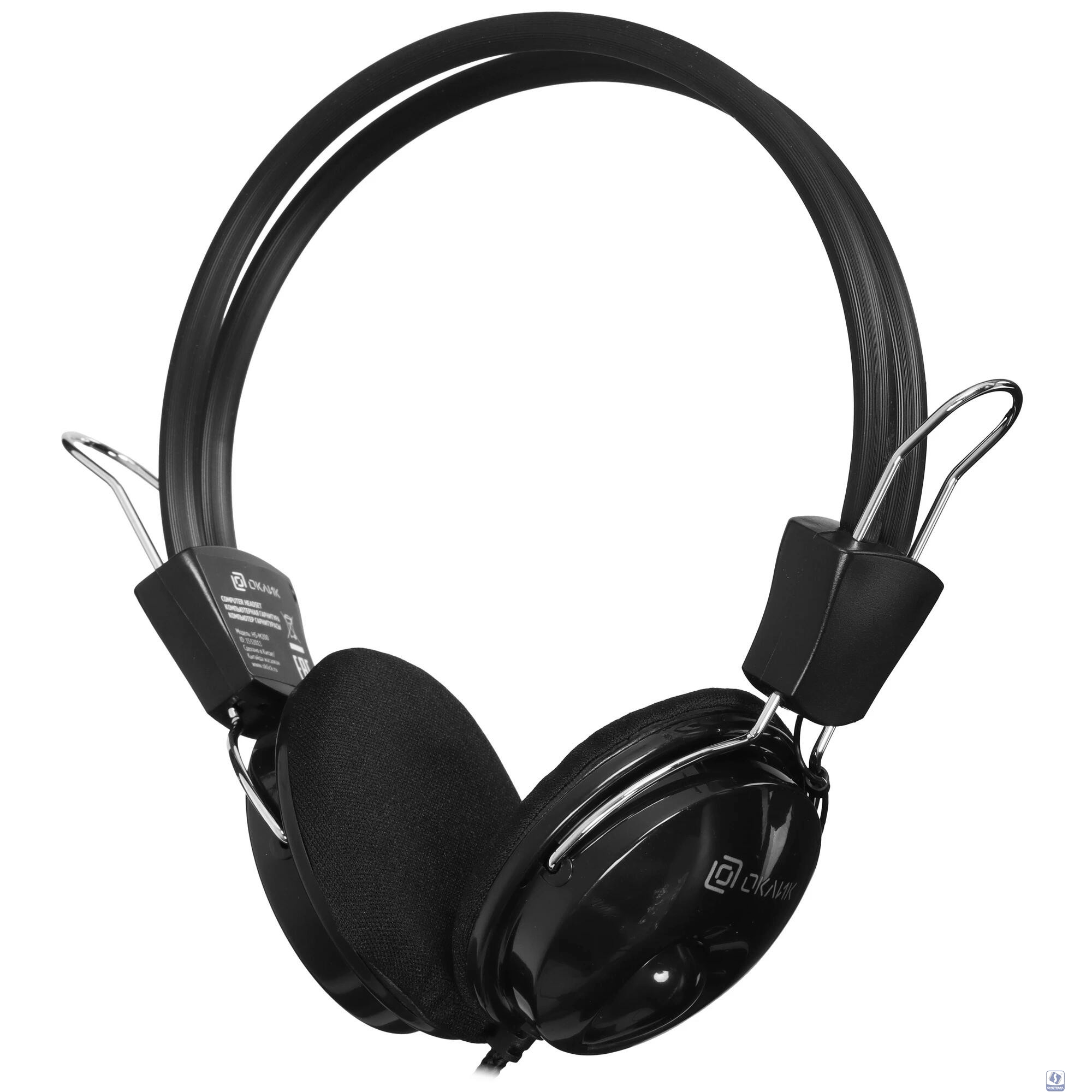 Oklick Наушники с микрофоном Оклик HS-M200 черный 1.8м накладные (1532011)