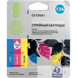 Cactus C9361 Картридж (CS-C9361) №136 (трехцветный) для DeskJet 5443/D4163; OfficeJet 6313