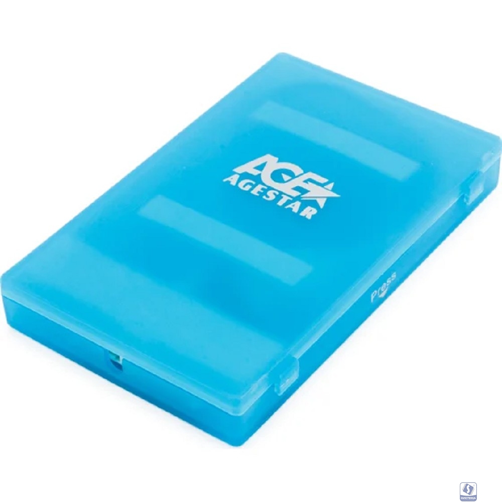 AgeStar SUBCP1 BLUE Внешний корпус 2.5" SATA HDD/SSD AgeStar SUBCP1 (BLUE) USB2.0, пластик, синий, безвинтовая конструкция (10612)