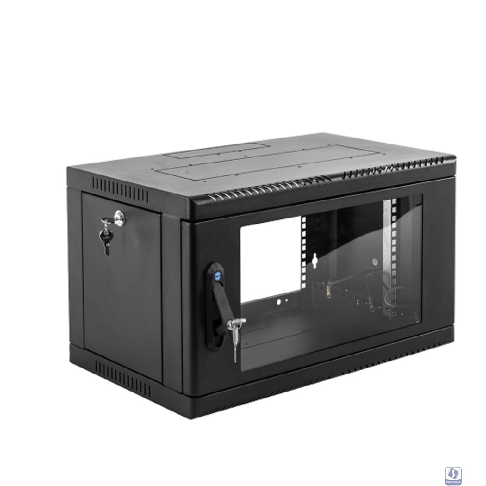 ЦМО Шкаф телекоммуникационный настенный 9U (600 x 650) дверь стекло, цвет черный (ШРН-9.650-9005)