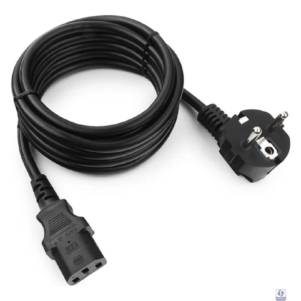 Cablexpert Кабель питания 3м, Schuko- C13, 3х1кв.мм, черный, с заземлением, пакет (PC-186-1-3M)