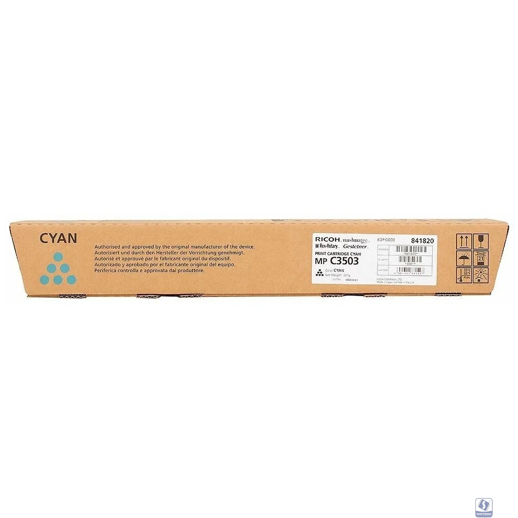Ricoh Тонер-туба тип MPC3503, Cyan {Aficio MP C3003/C3503, (18000 стр) (841820)
