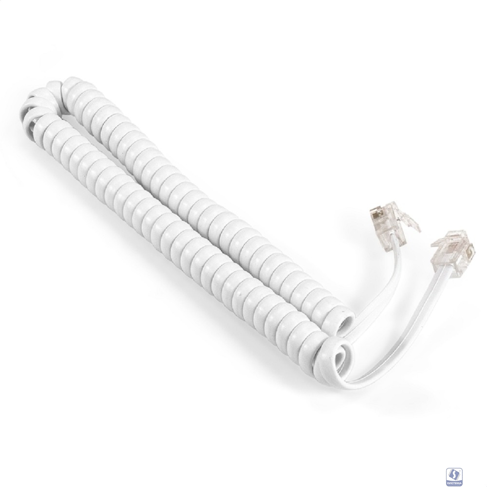 Exegate EX298649RUS Патч-корд телефонный ExeGate TC4P4C-2M-W (шнур для телефонной трубки, витой, RJ-10 (4P-4C), 2м, белый)