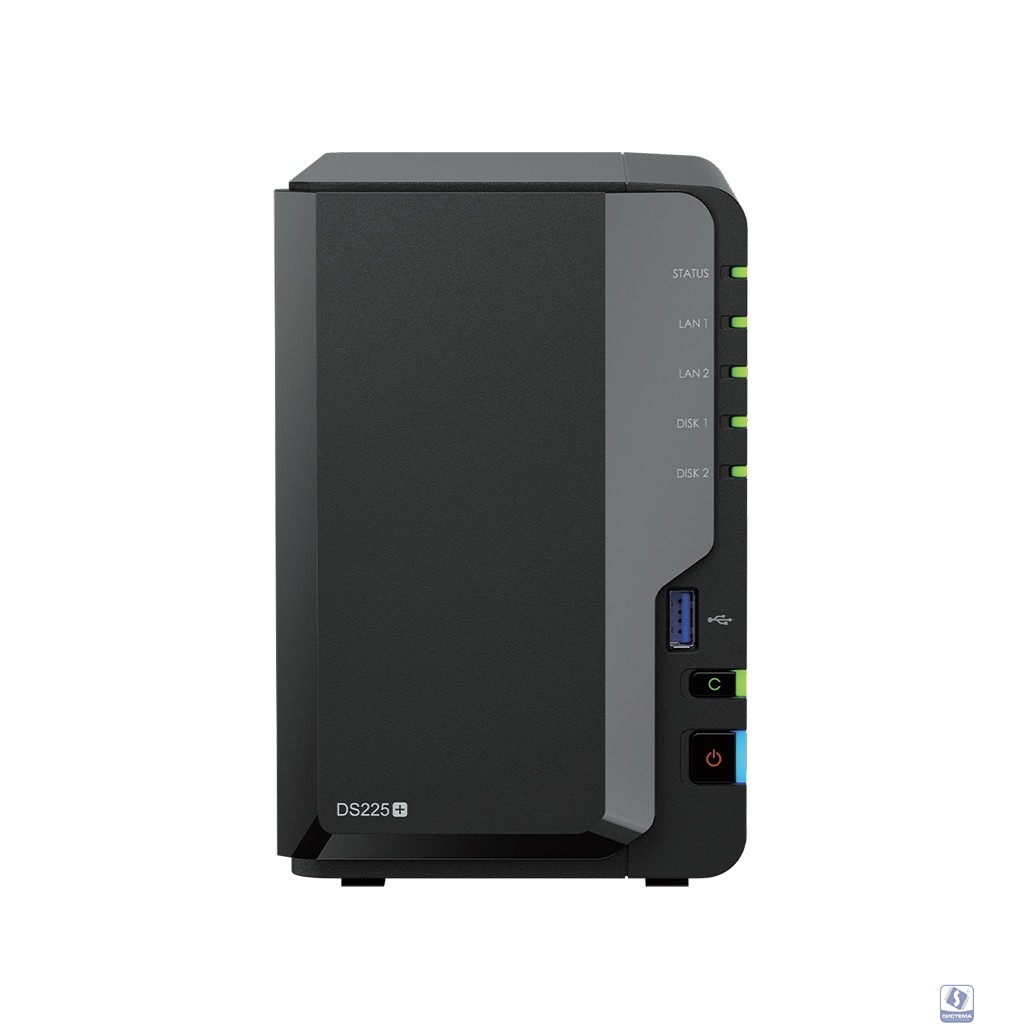 Synology DS225+ СХД настольное исполнение 2BAY NO HDD (repl. DS224+)) вилка UK/HK 3-pin