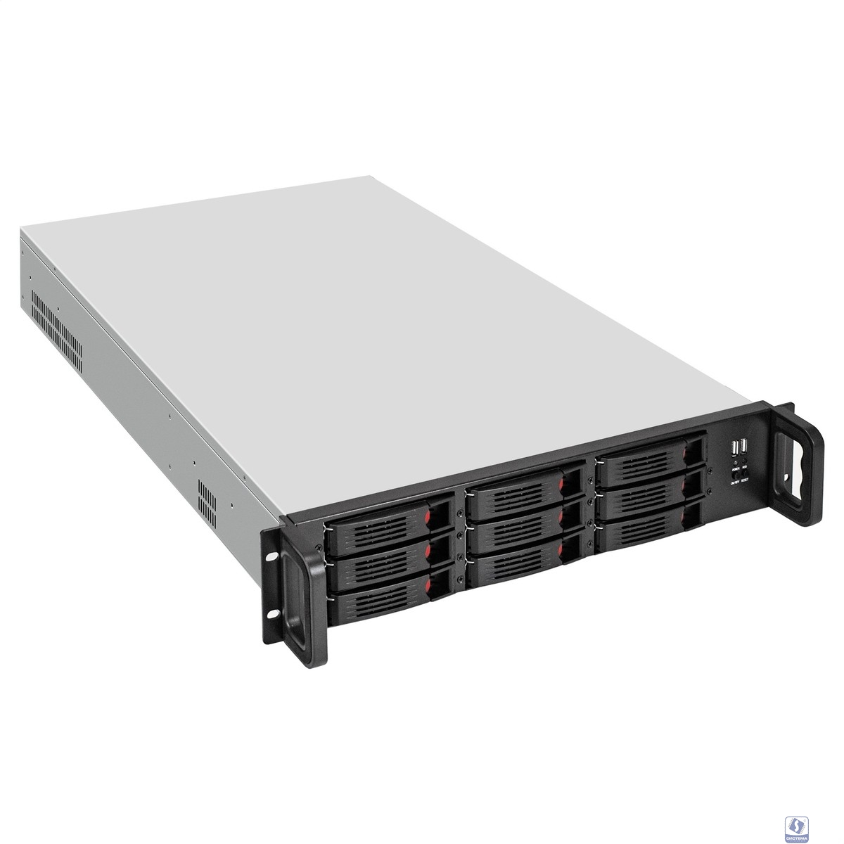 Exegate EX285225RUS Серверный корпус ExeGate Pro 2U650-HS09 <RM 19", высота 2U, глубина 650, БП 2U-800ADS, 9xHotSwap, 2*USB>