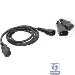 VCOM CE001-CU0.75-1.8 Кабель монитор - компьютер 220V (UPS -> устройство) VCOM <VDE> 3G*0.75mm (CE001-CU)1.8м