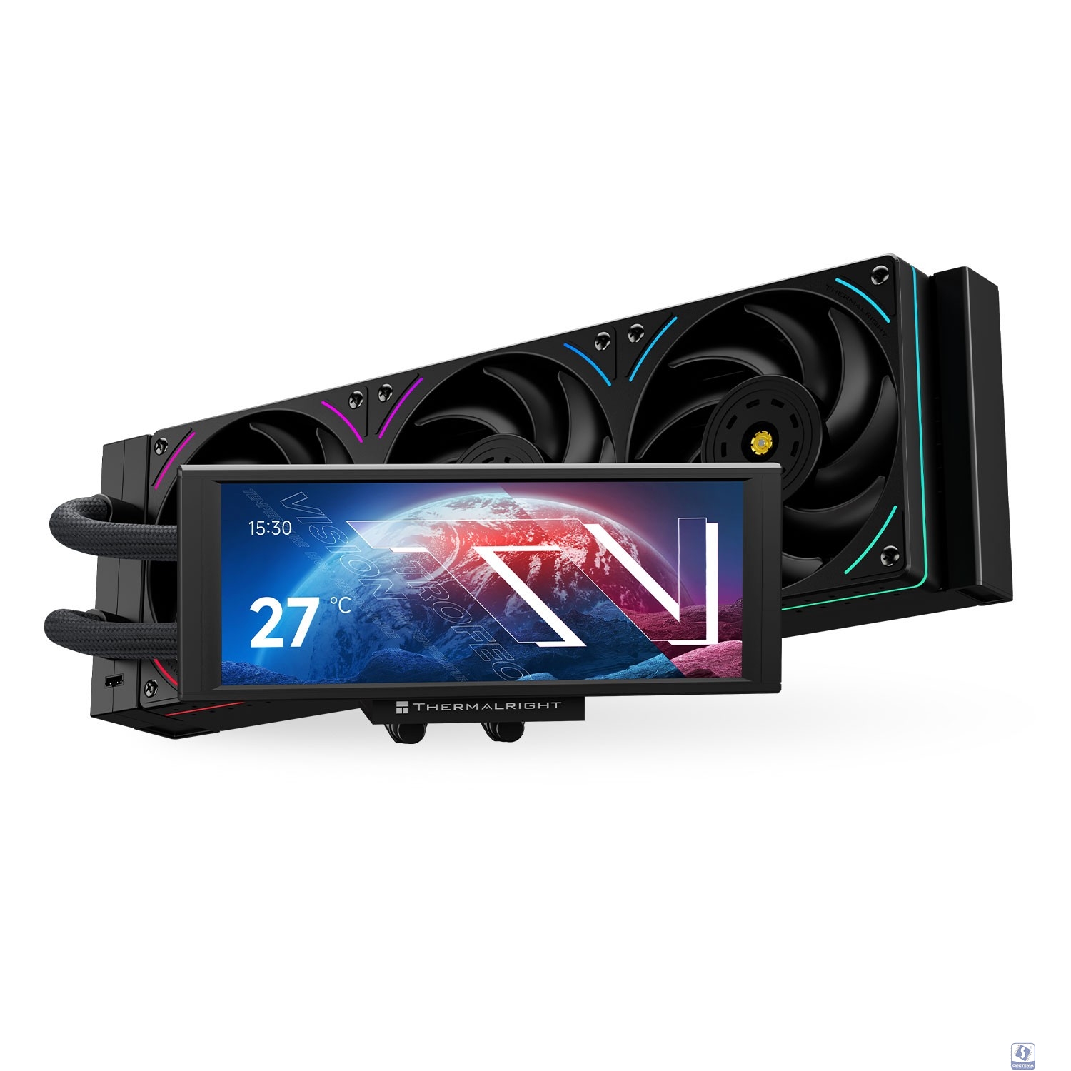 Thermalright Система водяного охлаждения Trofeo Vision 360 ARGB Black / 3x120mm ARGB PWM Fans / TRTV360AB