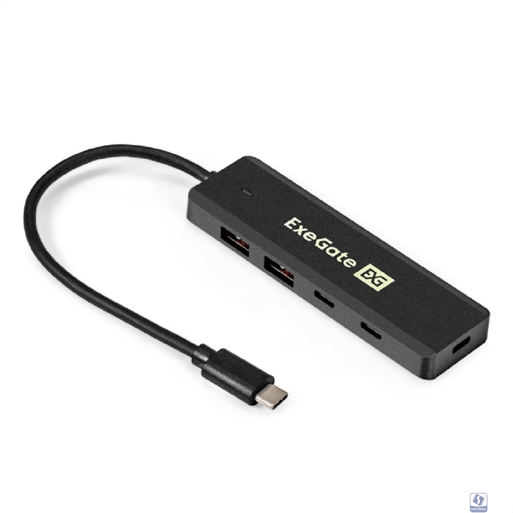 Exegate EX298169RUS USB-Хаб (концентратор) 4-в-1 ExeGate DUB-2C2P/10G (кабель-адаптер USB 3.2 Gen2 Type C --> 2xUSB3.2 Gen2 Type-A (10G)/2xUSB3.2 Gen2 Type-C (10G), SuperSpeed+ USB 10Gbps, Plug&Play, 