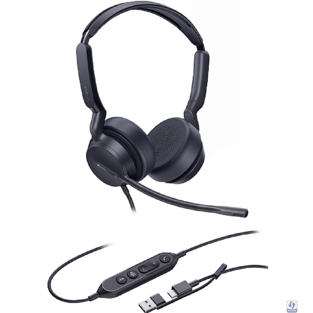 Гарнитура проводная/ Yealink UH42 Dual UC USB-C/A [1308215]
