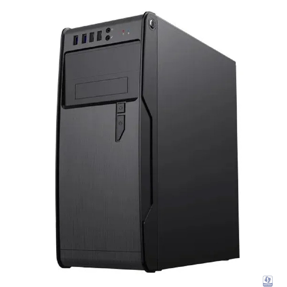 PowerCool Компьютерный корпус без ТМ, S1008BK-2U3C-NP NP (MidiTower, БЕЗ БП, Black, 2*USB3.0+2*USB Type-C +HD Audio) 