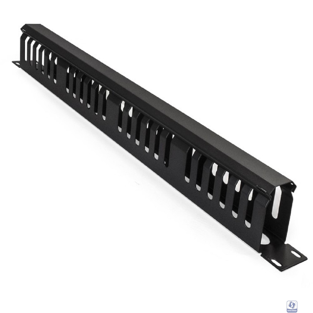 Exegate EX292873RUS Exegate EX292873RUS Кабельный органайзер ExeGate CM19-1U-24M-CV (горизонтальный 19" 1U, металлический, 2 окна в основании профиля, гребенка на 24 выреза, глубина 45mm, с металличес