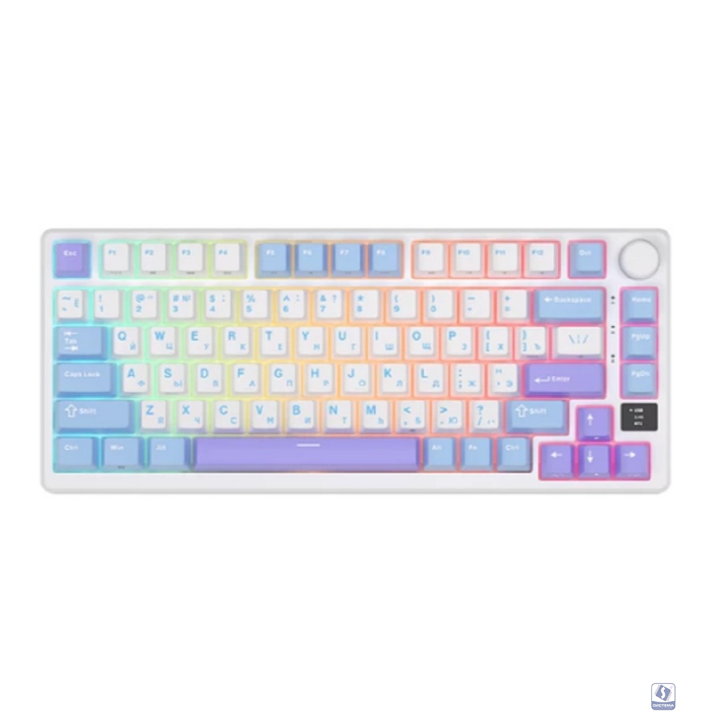 Клавиатура RK-M75 беспроводная Taro Milk, линейные свитчи RK Silver