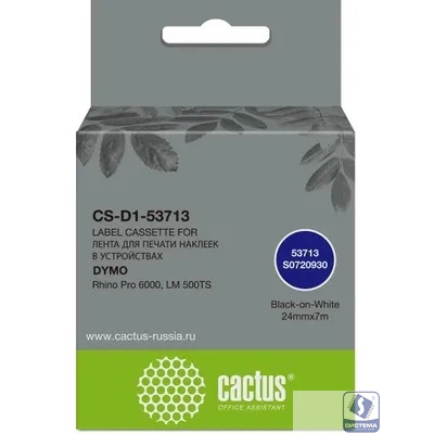 Картридж ленточный Cactus CS-D1-53713 53713 для Dymo Rhino Pro 6000, LM 500TS