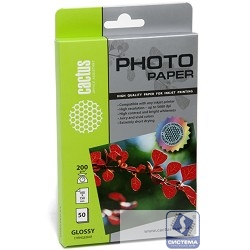 CACTUS GA620050 Фотобумага глянцевая, 10x15, 200 г/м2, 50 листов 