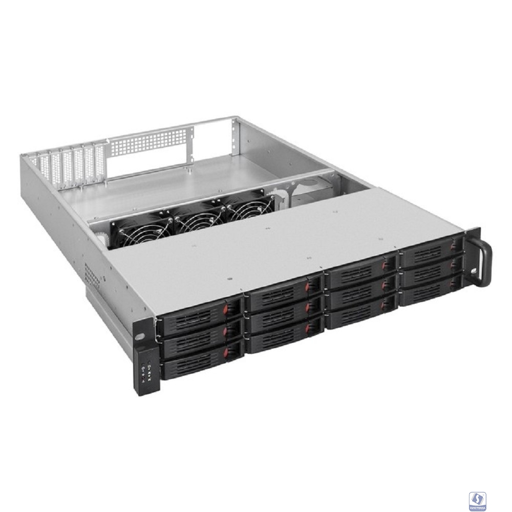 Exegate EX294277RUS Серверная платформа ExeGate Pro 2U660-HS12 <RM 19", высота 2U, глубина 660, Redundant БП 2x1000W, 12xHotSwap>