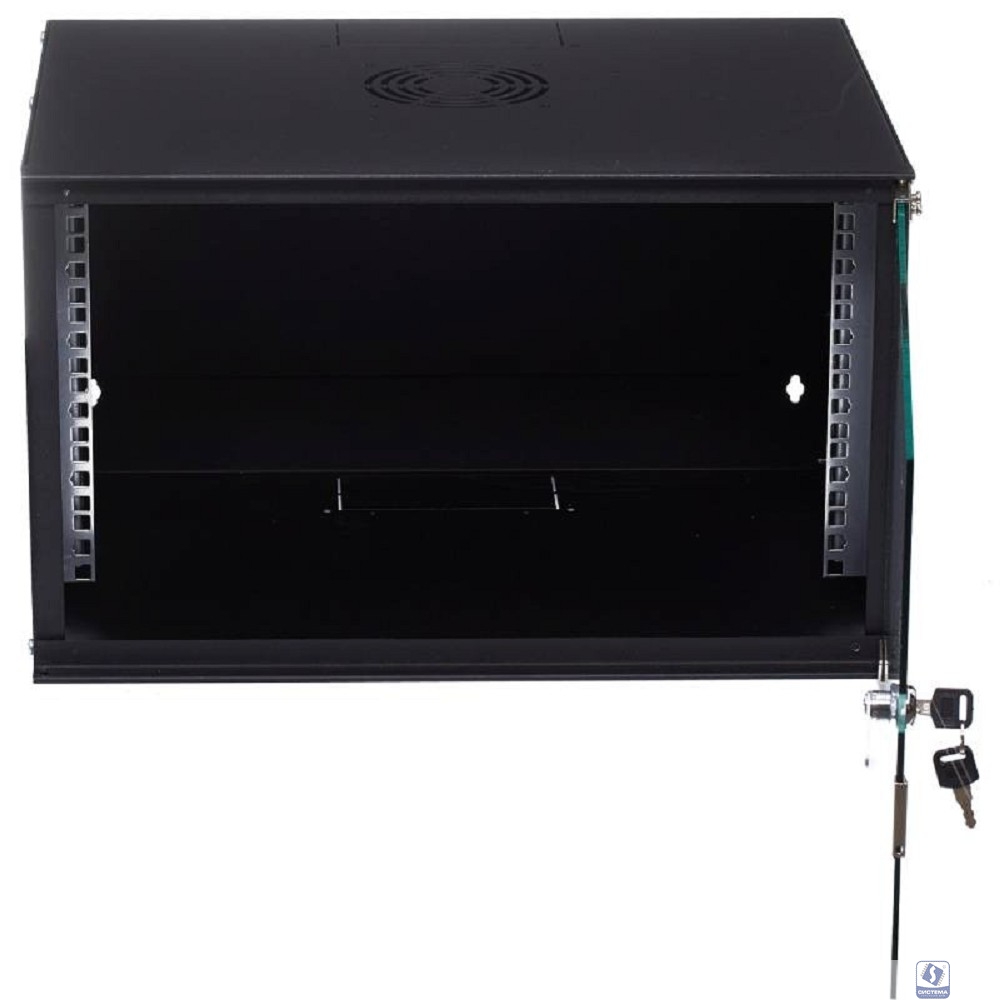 NEOMAX Шкаф телекоммуникационный   настенный 6U (520х400), стеклянная дверь, замок-ключ, разборный, цвет черный (1 коробка)[NM-CBWM-6U5240GKL-301-BK]