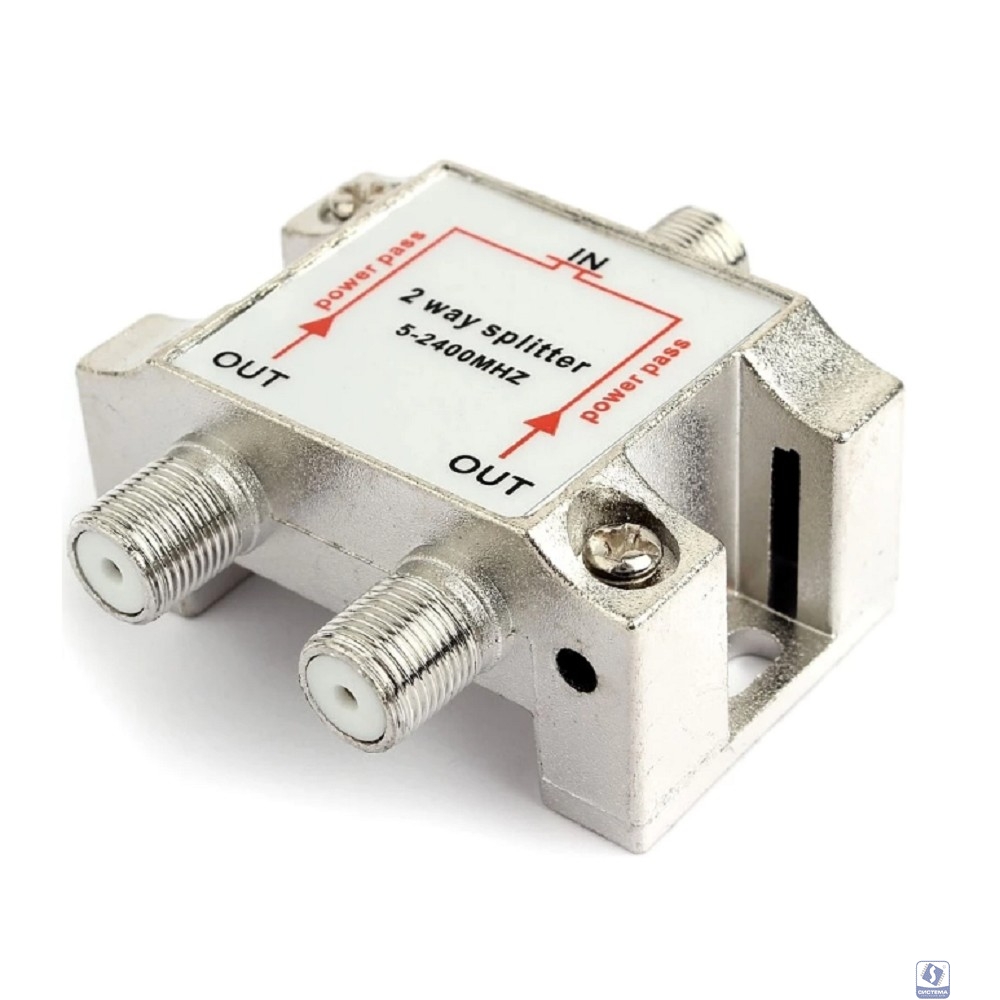 ТВ проф. сплиттер на 2 телевизора, Cablexpert Power Pass  5-2400MHZ (AS-TV-PP-02)