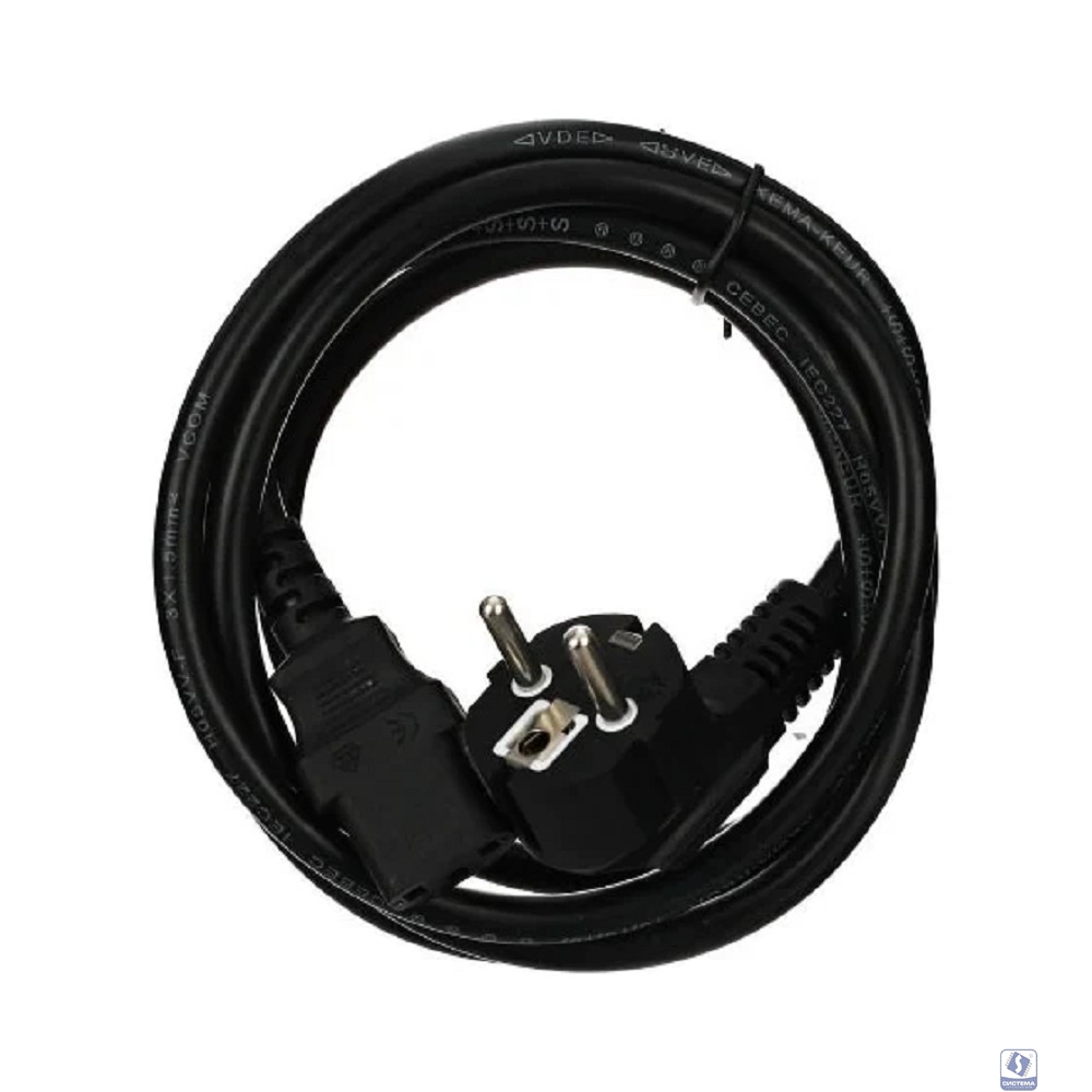 VCOM CE021-CU1.5-1.8 Кабель компьютер --> розетка 220V ( угловая Евровилка) <VDE> 3G*1.5mm2  , 1,8м