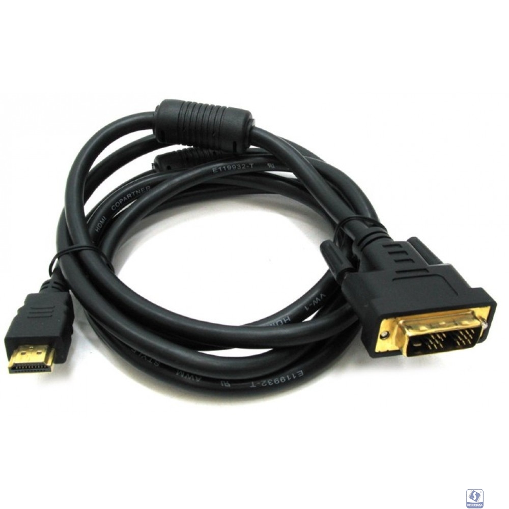 Rexant (17-6306) Шнур  HDMI - DVI-D  gold  5М  с фильтрами  