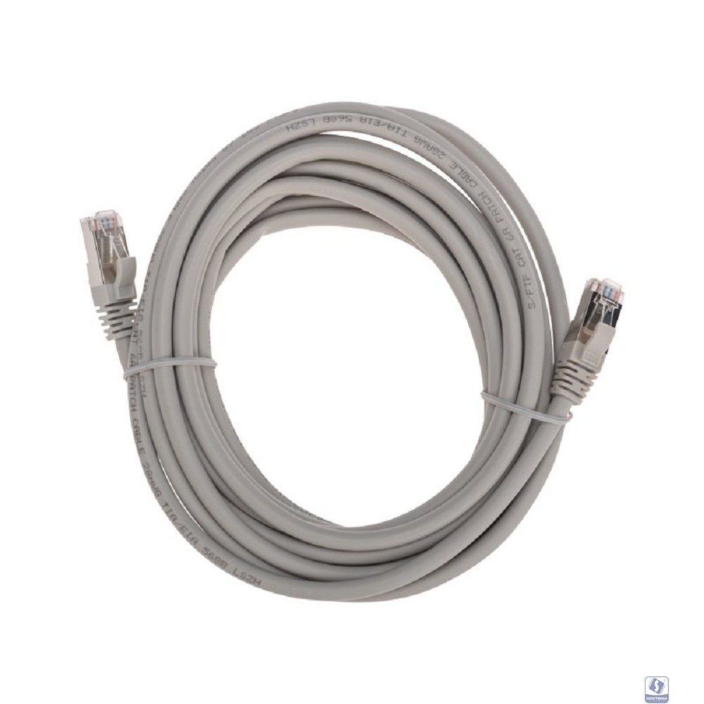 Rexant (02-0390-5) Патч-корд S/FTP, CAT 6A (10G), RJ45-RJ45, 28AWG, LSZH, серый, 5м