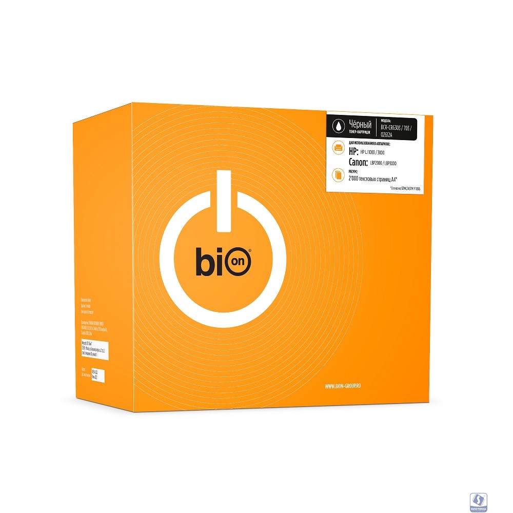 Bion BCR-CRG303/703/Q2612A Картридж для HP  (2000  стр.), Черный